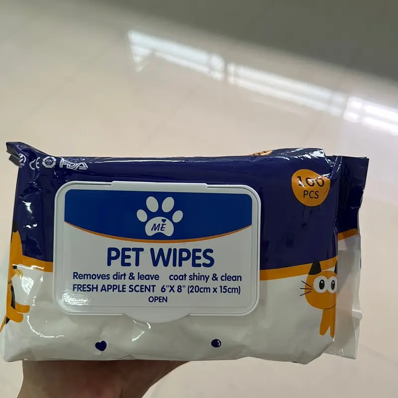 Pet Wipes 100lembar / Tissue Basah Hewan dengan Harum Green Apple 3