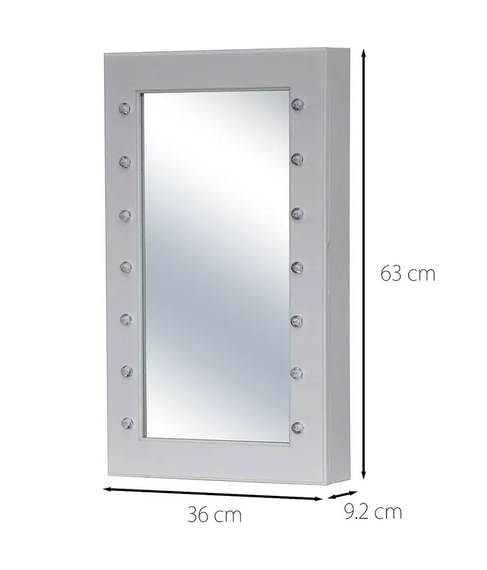 Katie White LED Mirrored Jewellery Cabinet 6