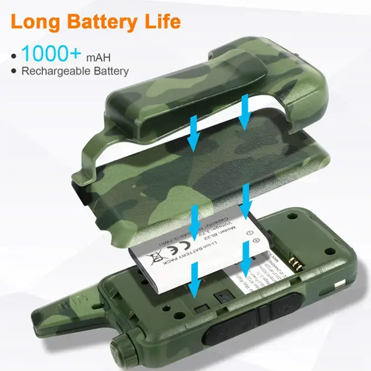 COD HT WLN KD-C1 16 CHANNEL FREE HEADSET EARPHONE WALKIE TALKIE UHF JARAK JAUH PORTABLE HANDY TALKY 5KM 10KM Black Antena 5