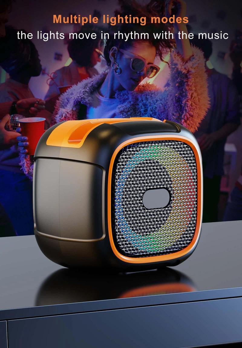 Product Introduction of Portable Mini Speaker Caixa De Som Bluetooth SY-307 with RGB Light Support Hands-free Call USB Drive TF Card AUX FM Radio TWS 4