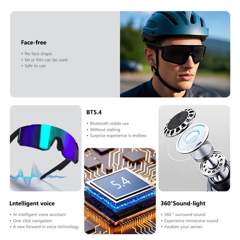 QY-Pro1 Bluetooth Smart Glasses AI Intelligent Translation Sunglasses Voice Remote Control Music Eyewear Waterproof Eyeglasses - Image 4