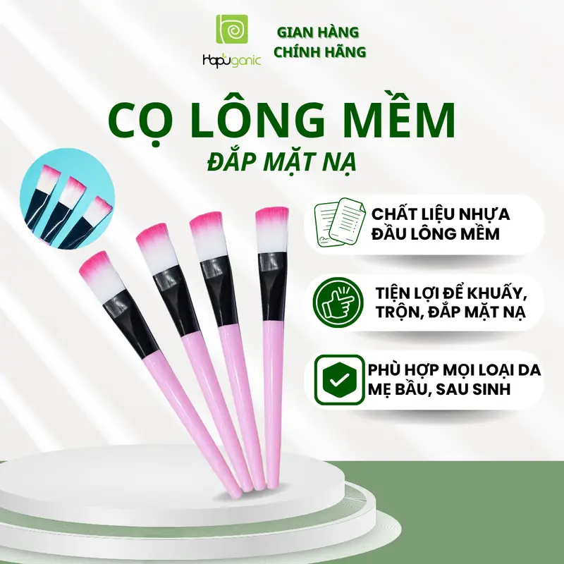 Bộ 4 Món Đắp Mặt Nạ Chén Que Cọ Lông Cọ Silicon Siêu Bền An Toàn Dành Cho Mọi Loại Da Hapuganic 5