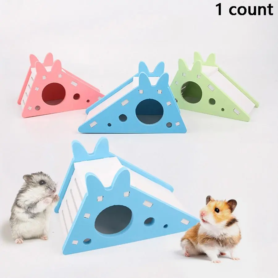 Pet Hamster House with Stair and Slides, 1 Count Hideout Exercise Toys Living, Suitable for Squirrels Gerbils Hamsters Golden Bears Small Animals