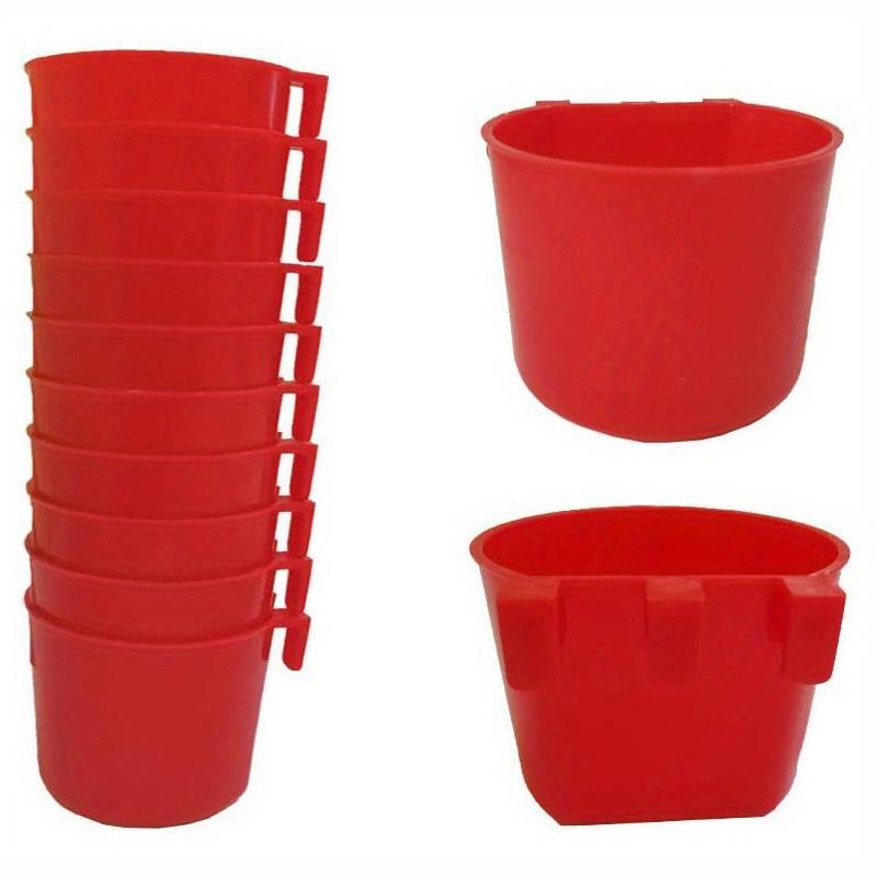 Semicircle Cage Cups, 10pcs Birds Feeders Seed Bowl, Chicken Feeding Watering Dish, Rabbit Water Food Hanging Wire Cages Box, Pet Supplies 4