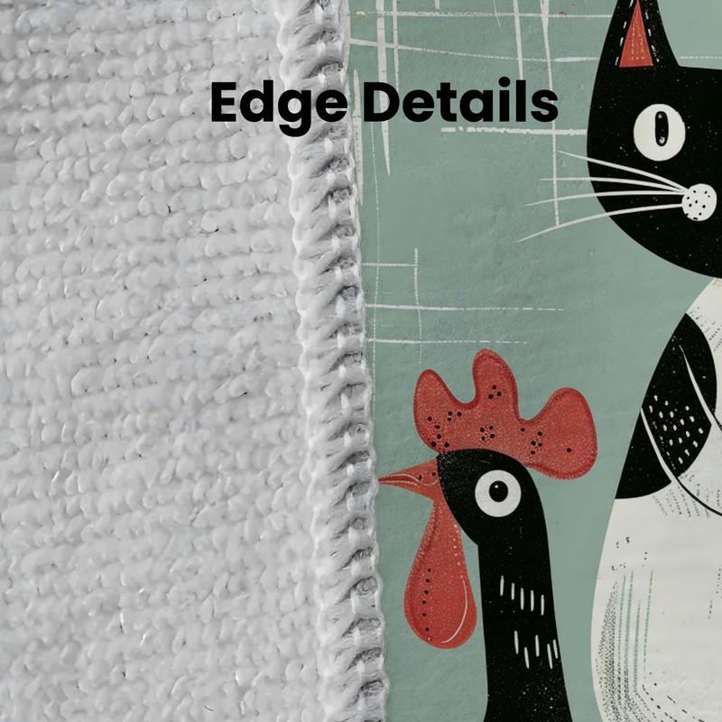Product Introduction of Cat & Chicken Pattern Beach Towel, Soft Comfortable Lightweight Beach Towel, Water Absorbent Towel for Travel Swimming, Surfing, Camping 2
