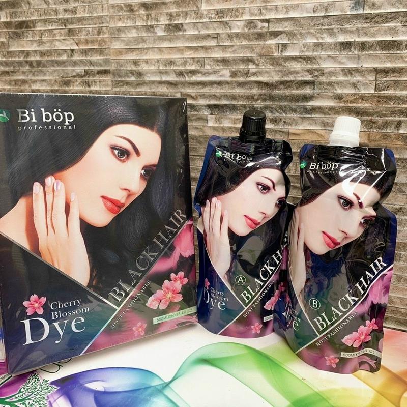 Nhuộm đen thảo dược bibop Không chứa silicon Đổi Màu Tóc Nhuộm Tóc Nam Nữ Women hộp có 2 túi 500ml để pha tỷ lệ 1-1