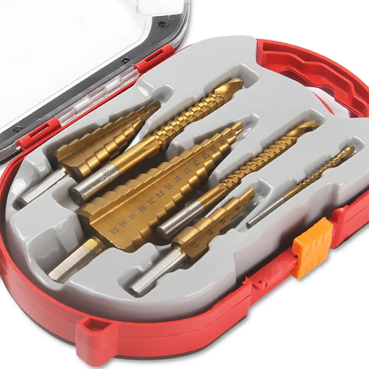 Mata Bor 12 PCS Step Drill Titanium Hex Bor Pagoda Tingkat Payung Cone 4-12Mm 4-20Mm 4-32Mm HSS Mata Bor Set Besi Kuningan Kayu Plastik Step Drill HSS Mata Bor Multifungsi Asli