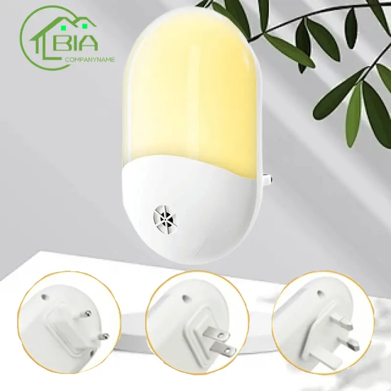 BIA LED Bedside Lamp, Light Controlled Ambient Sleep Light, Plug-in Bedside Wall Light, Night Light, Warm Light, European Standard, American Standard, British Standard, 220V,