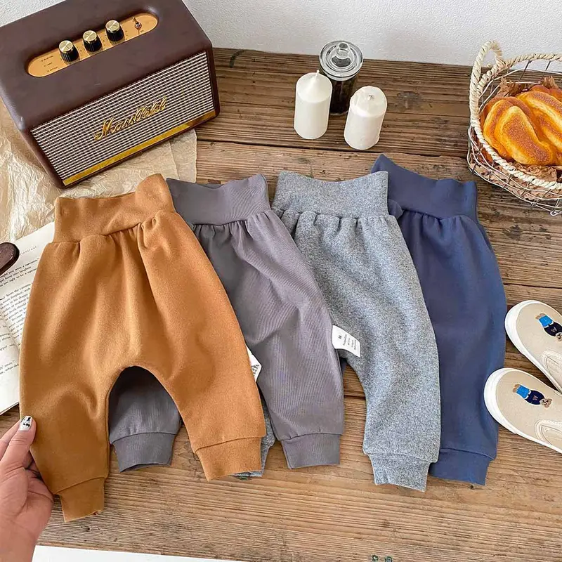 Quần PP Cho Em Bé Quần Dài Mùa Xuân Và Mùa Thu, Cạp Cao, Bảo Vệ Bụng, Dáng Rộng Vừa Vặn, Màu Trơn Quần Mông Lớn, Hợp Xu hướng, Thích Hợp Cho Trẻ Em 2