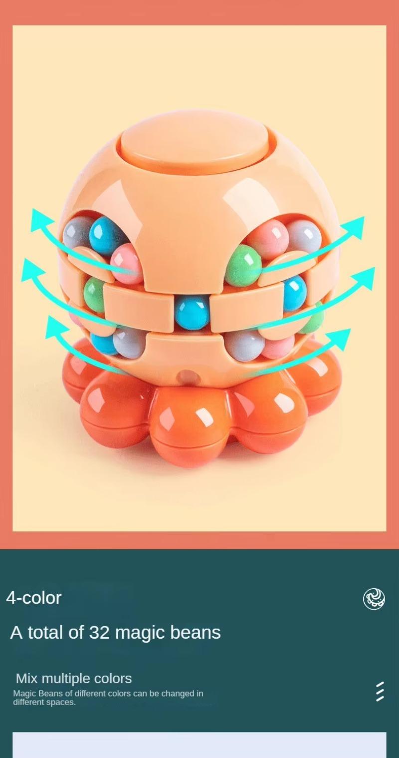 Product Introduction of 3D octopus spherical tank cube toy children's magic beans puzzle octopus Christmas birthday gift toy 5