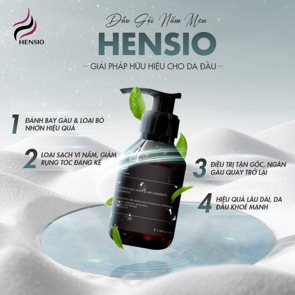 Dầu Gội HENSIO 100ml Hỗ Trợ Cải Thiện Gàu, Hỗ Trợ Cải Thiện Nấm Ngứa, Chăm Sóc Tóc Từ Nấm Men Hensio - Công Thức và Nguyên Liệu Nhật Bản Dưỡng Tóc