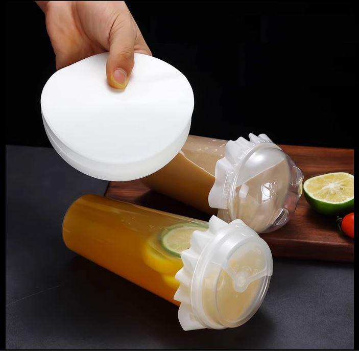 Set 500 Tờ Giấy Chống Tràn Trà Sữa, Giấy Lót Chống Tràn Ly Đồ Uống Mang Đi Chống Rò Rỉ Cho Cốc Ly Giấy, Nhựa PP, Nhựa PE 4