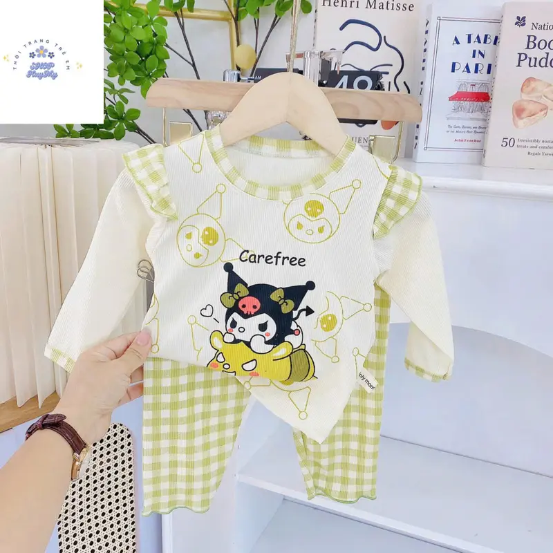 [MS7] Bộ  Dài Tay Thun Tăm Cánh Tiên + Com Bo giá hời Cho Bé Gái Phối Quần nhiều họa tiết  Dễ Thương Cho Bé Gá từ 5-16kg ,mềm mại,thông thoáng. 6