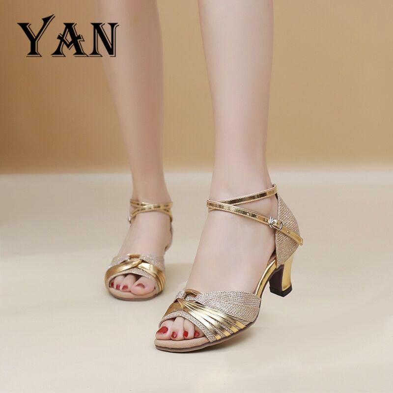 Product Introduction of YAN Sepatu Dance Wanita Sepatu Hak 5cm Sepatu Dansa Latin/ Line Dance 43