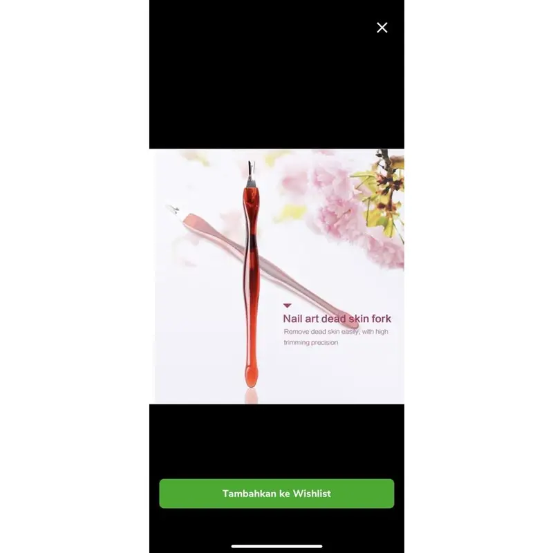 RED FORK TRIM cuticle pusher fork lidah ular gunting kutikula manicure trimming tools 1