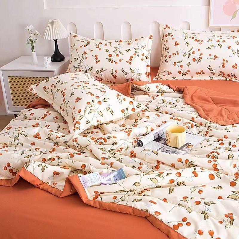 Product Introduction of [2025 Summer Hot] Machine Washable Flowers like Brocade Soft Cotton Summer Blanket Thin Cool Feeling Airable Cover Summer Quilt 3
