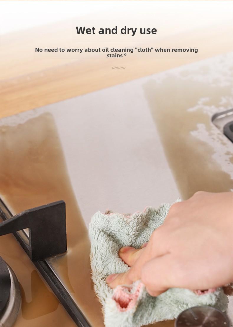 Product Introduction of Kitchen Cleaning Rag Absorbent Dishcloth Thickened Dishwashing Towel Lint-Free Easy to Clean 1