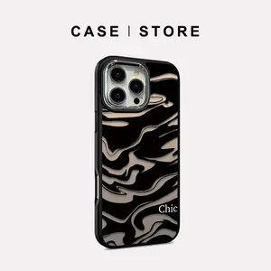 “Black lines” cases_store Suitable for iPhone16/15/14/13/Pro/Max anti-fall new mobile phone case Apple 12plus 11/XR exquisite high-end mobile phone protective case