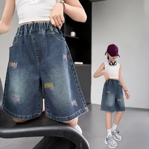 Crisbelleshop CR250602 Celana Anak Perempuan Jeans Pendek Cewek Fashion Size 6-14th Bajuanakmurah Karet Nyaman