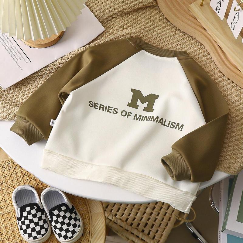 Product Introduction of ZY 70 160cm Ready Stock Children Casual Raglan Shoulder Sweatshirt Fashion Long Sleeved T Shirt Autumn Winter Baby Round Neck Pullover Color Blocking Sw 39