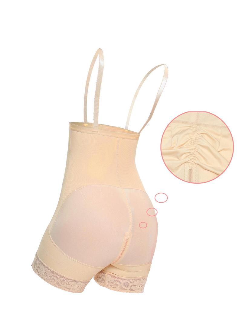 Product Introduction of Women's Solid Zipper Fly Hook & Eye Closure Shapewear Romper, Tummy Control Butt Lifting Shaper, High Stretch Shapewear for Daily Wear, Waistband 5