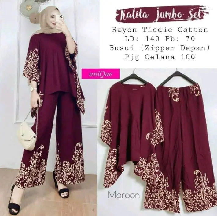setelan waka rayon premium/set waka jumbo
