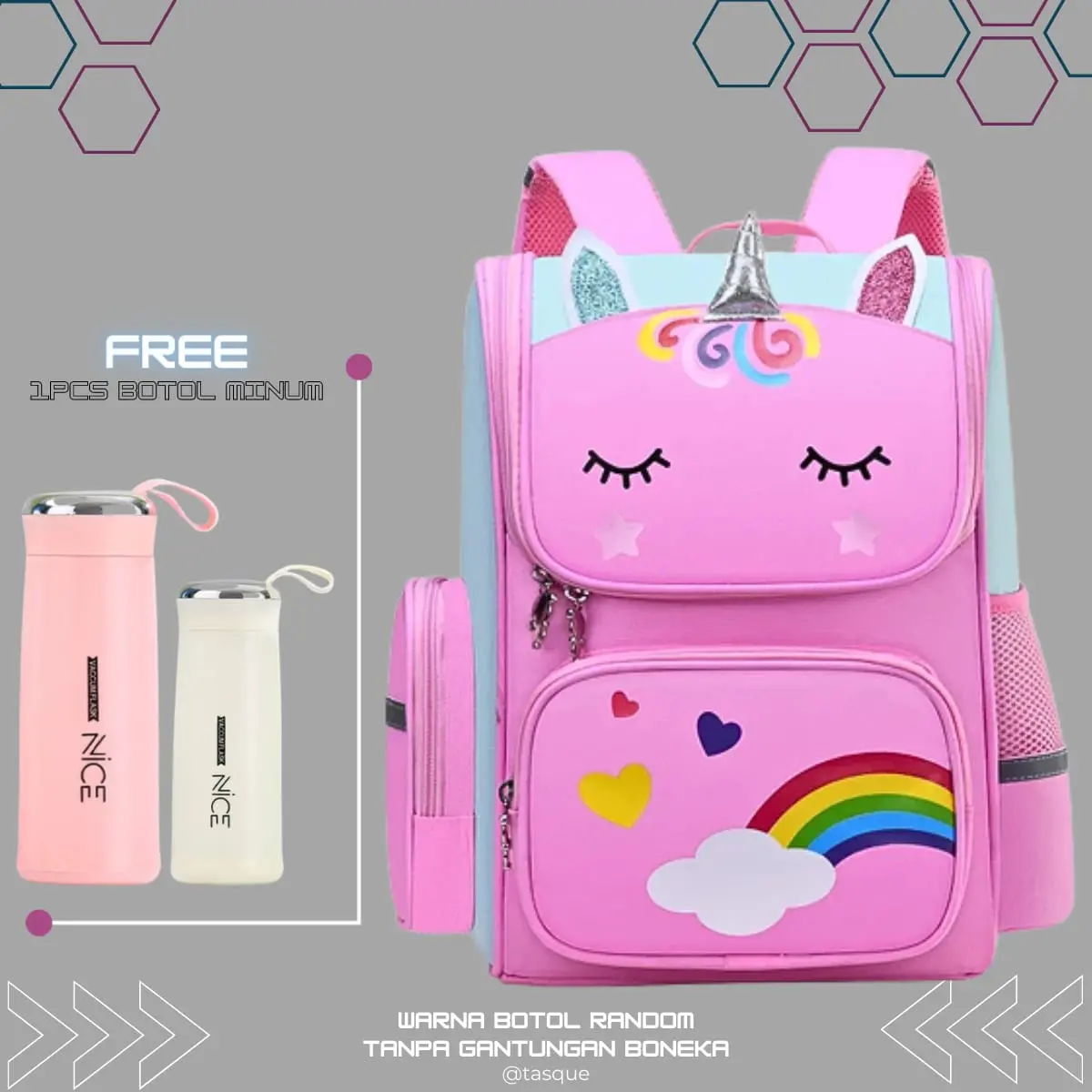 tasque-Ransel unicrown Canvas Backpack Sekolah Tahan Tas Punggung Sd>Smp Ransel Anti maling