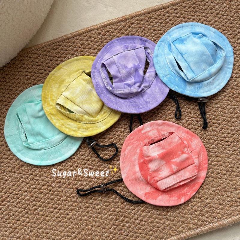 Product Introduction of Puppy Kitten Hat Corgi Cat Bucket Hat Dog Hat Thin Summer Sun Protection Summer Sun Shade Anti-Strangulation Ears 9