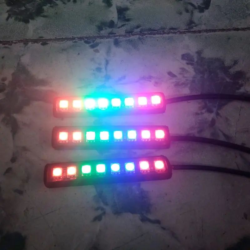 Lampu Strobo RGB Rainbow Miniatur Bus/Truk/Motor/Mobil  DC 9V-12V ±14mode 5