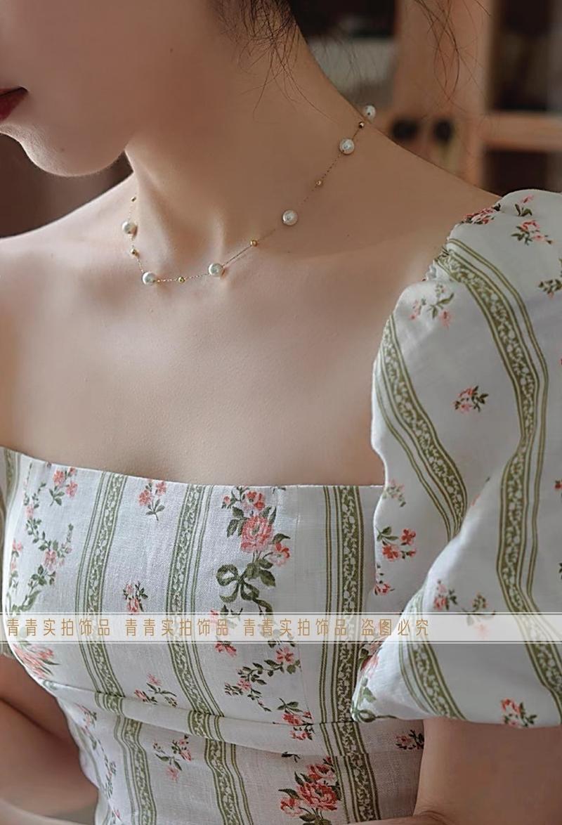 Product Introduction of 2024 [Titanium Steel Does Not Fade] Strong Light Feeling Starry Sky Shell Pearls Transfer round Beads Doudou Interval Besties Necklace Gift 17