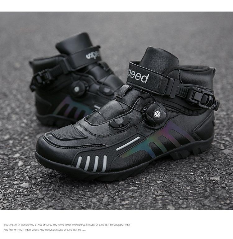 Product Introduction of Cross-Country Four Seasons Factory Riding Boots Motorcycle Shoes Motorcycle Cross-Border Outdoor Traveling by Motorcycle Direct Supply Racing Boots Equipment Footwear Boy Walking Shoes Closed Comfort 22