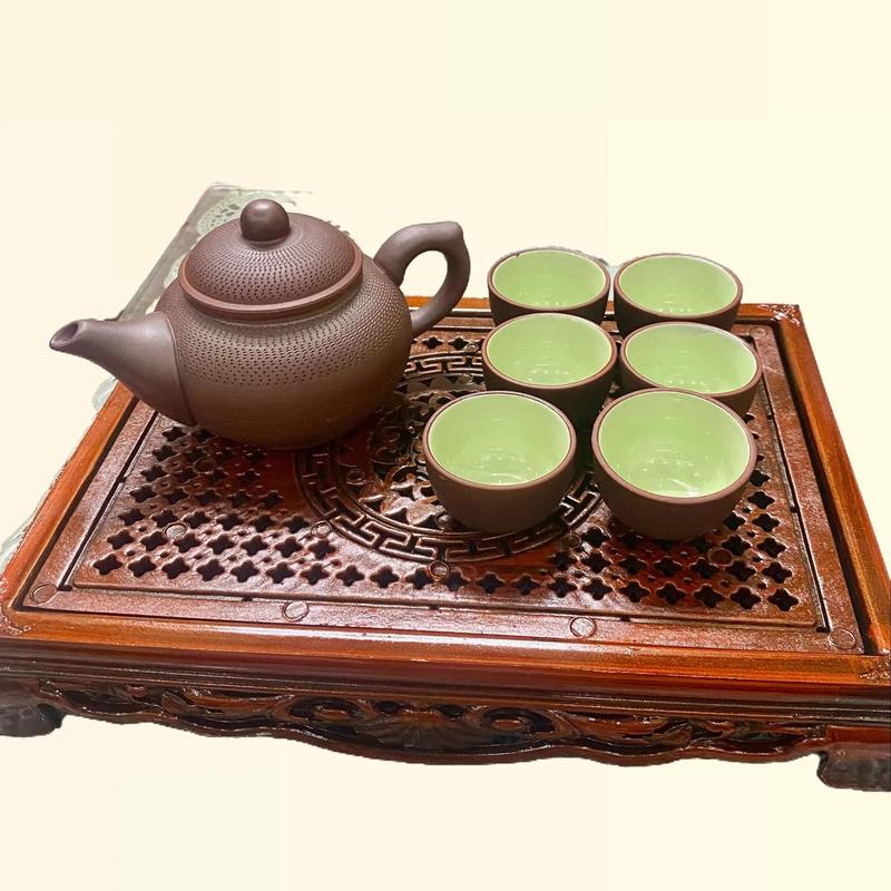 Bộ Ấm trà️ Bát Tràng Màu Nâu, Ấm chén, tách trà, ly men tử sa cổ cao cấp giá rẻ ( Ko kèm khay)