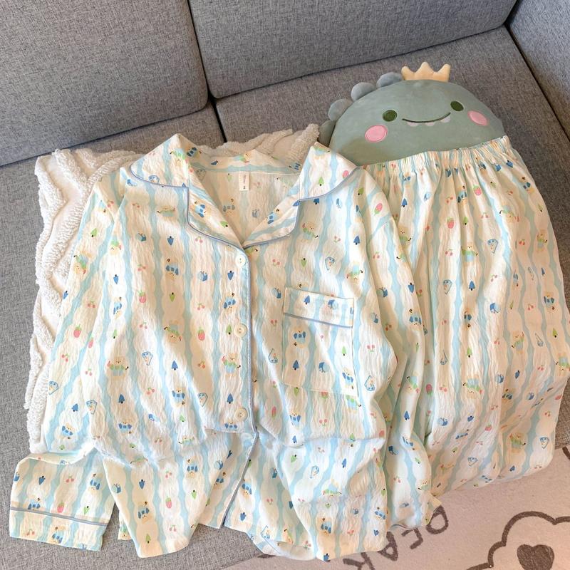 Product Introduction of Bộ Đồ Ngủ Cotton Đám Mây, Dành Cho Nữ, Bộ Sưu Tập Mùa Xuân Và Mùa Thu, Quần Dài Tay, Bộ Đồ Cotton Nguyên Chất, Phong Cách Cô Gái Ngọt Ngào Hoạt Hình Dễ Thương, Thích Hợp Mặc Ngoài Trời Và Mặc Nhà, Tỷ Lệ Được Phê Duyệt 93%, Năm 2025 5