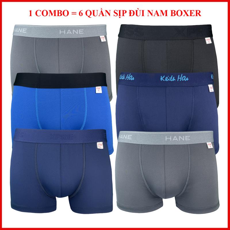  Combo 6 Quần Boxer  Menswear quần sịp nam boxer nhiều lưng cao cấp quần sịp đùi nam vải thun lạnh 4 chiều quần lót nam thoáng mát 