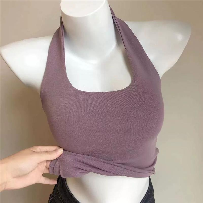 Product Introduction of Áo Vest Cổ Yếm Phong Cách Pháp, Thiết Kế Dễ Thương Và Gợi Cảm, Áo Phông Hở Lưng Vừa Vặn, Áo Ngắn Cropped, Trang Phục Bên Trong Nữ camisole  tops  women áo  cổ  u áo  croptop  nữ  nơ áo  yếm  tràn  viền áo  len  tay  voan 5