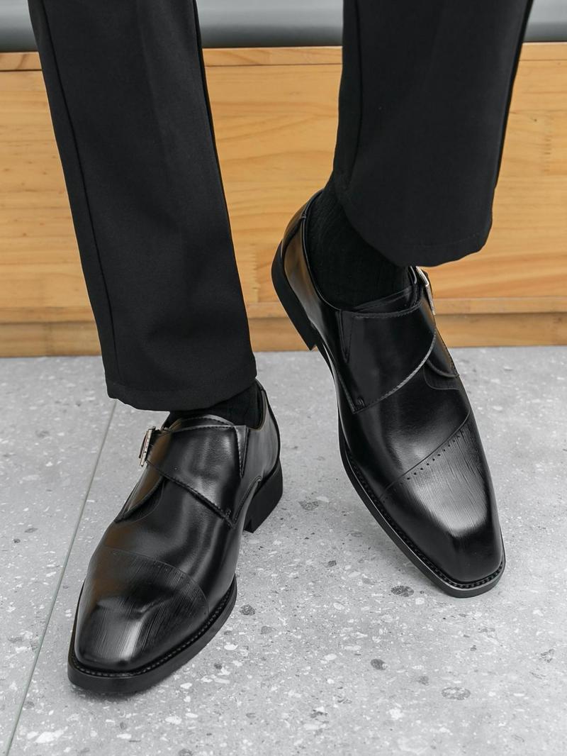 Product Introduction of Men's Business Formal Solid Color Dress Shoes, Fashionable Pointed Toe Shoes for Work Office, Male All-match Commuter Shoes for Daily Wear, Boy 4