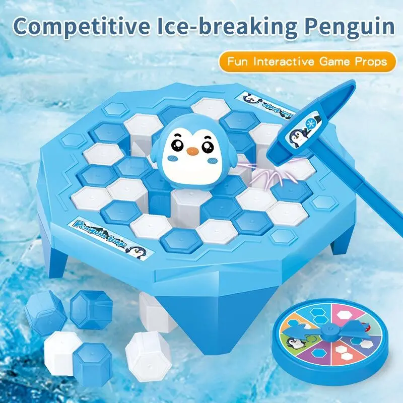 Mini Breaking Saves Little Penguin Knocking Ice Game Parent Child Interactive Children's Table Toy