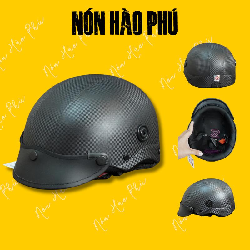 [1 CẶP] Mũ bảo hiểm TRƠN VÂN CARO nửa đầu ĐẶC BIỆT MỎ DA nam nữ có lỗ thông gió ,nón bảo hiểm SƠN CARO NHÁM