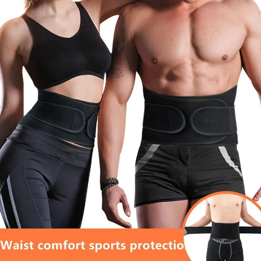 Flexible Adjustable Sports Back Brace Dual Straps Breathable Waist Support Belt Elastic Comfortable Compression Belly Strap Lumbar Exercise