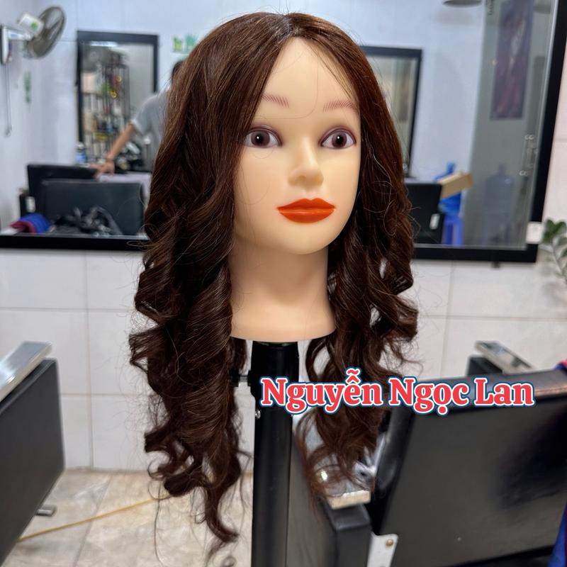 COMBO 2 MÓN 1 ĐẦU CANH NHIỆT H2 + 1 CHÂN CANH + Tặng 5 Kẹp Vịt Học Làm Tóc CÔ DÂU Làm xoăn giả học cắt tóc tém tóc ngắn nhiệt độ cao tóc dài 55cm - xuống mái Tóc Giả Đã Bao Gồm Chân Canh