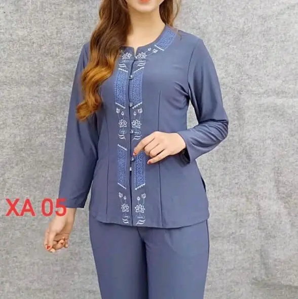 Đồ bộ thun.đồ lam trung niên.lắc khóa 45-90kg Top Áo Nữ