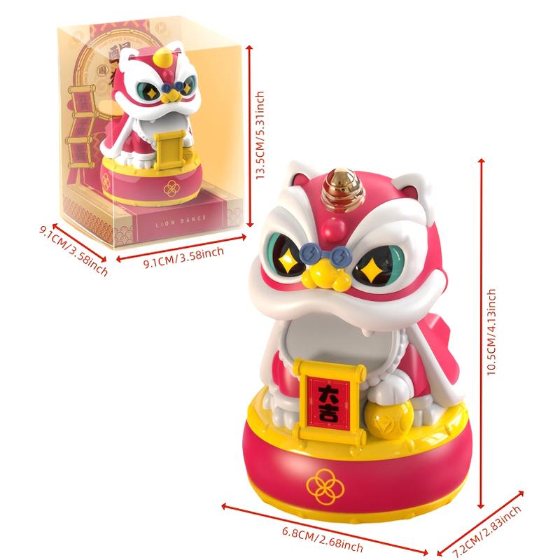 Product Introduction of Mascot Ornament Chinese Style Lucky Dancing Lion Model Solar Powered Home Decoration Holiday Gifts Bring Wealth Good Fortune Electronic Plastic 29