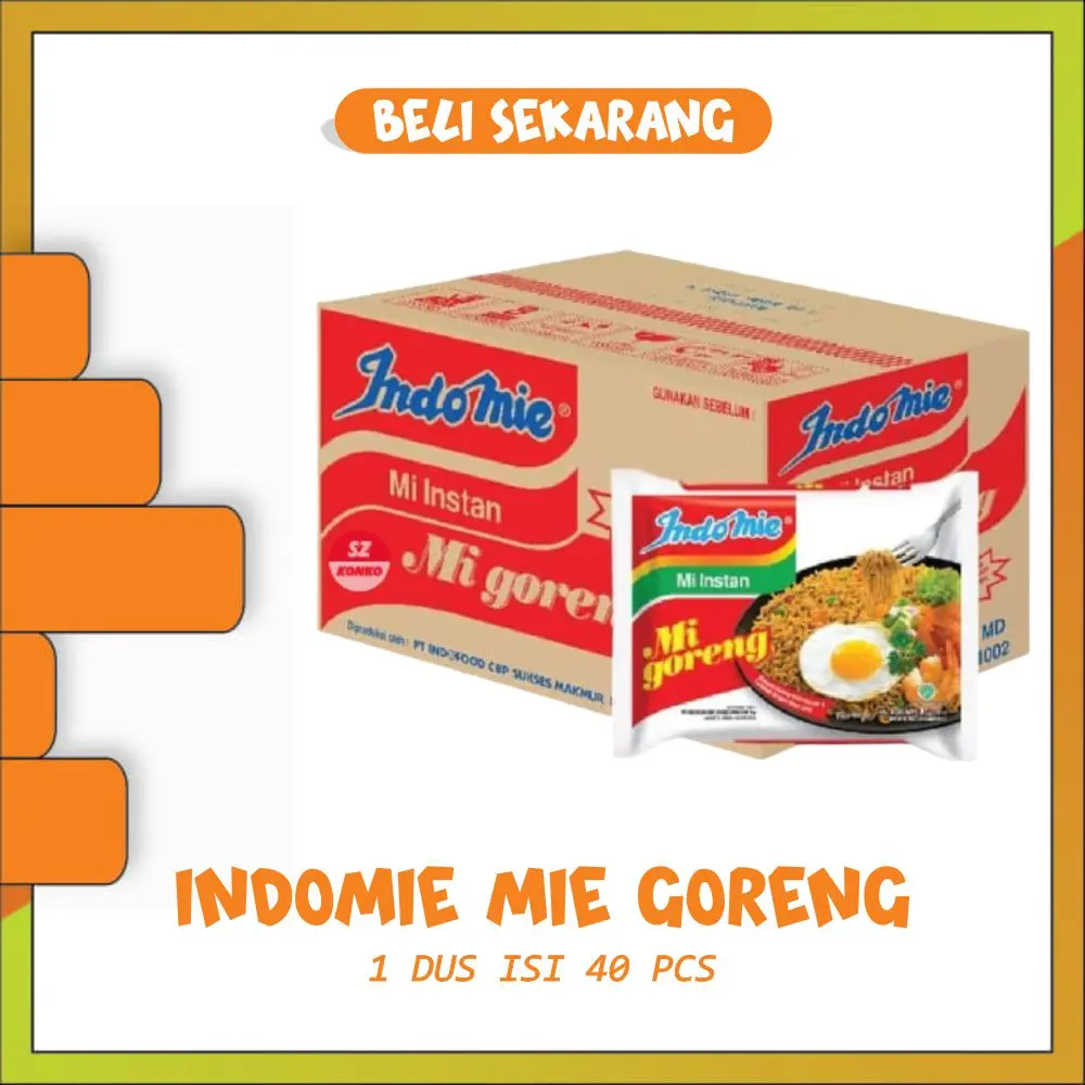 Indomie mie goreng 1 Dus isi 40pcs Food Instan Noodles Ayam Pedas Bawang
