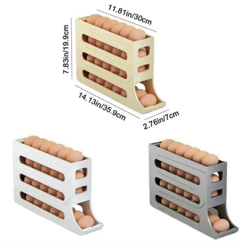 Khay đựng trứng, hộp đựng trứng 4 tầng tự lăn giúp tiết kiệm không gian 7