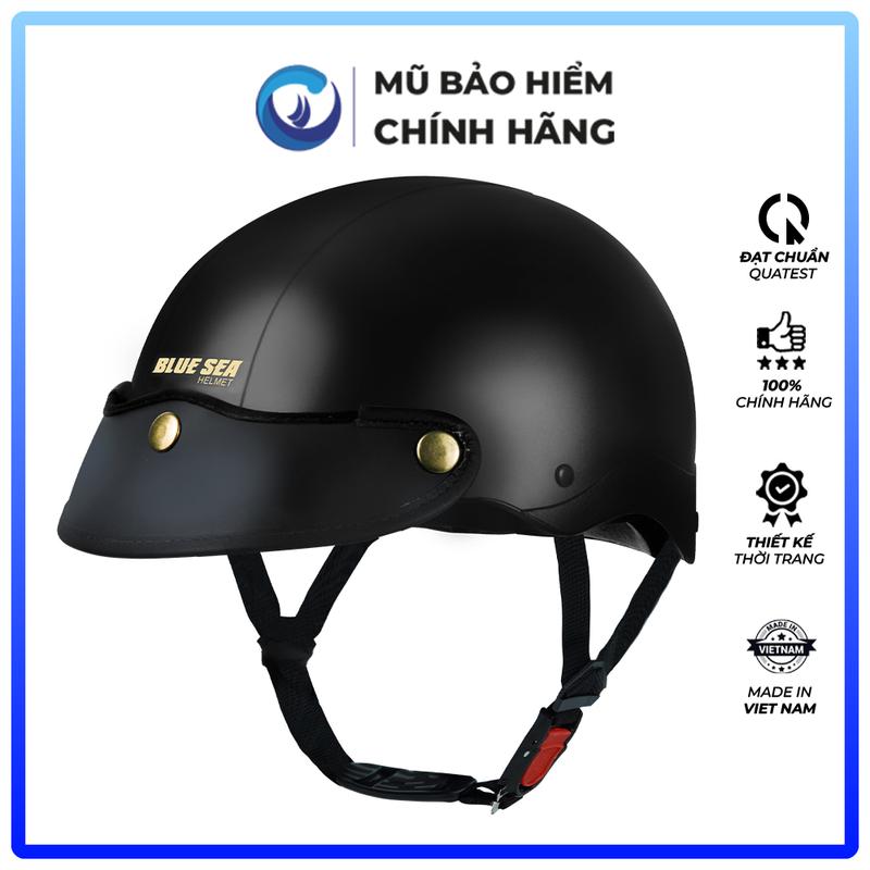 Mũ bảo hiểm 1/2 Nửa đầu BLUE SEA - Nhựa ABS Nguyên sinh - Sơn cao cấp - BL12A104 - FREESIZE - Chính hãng