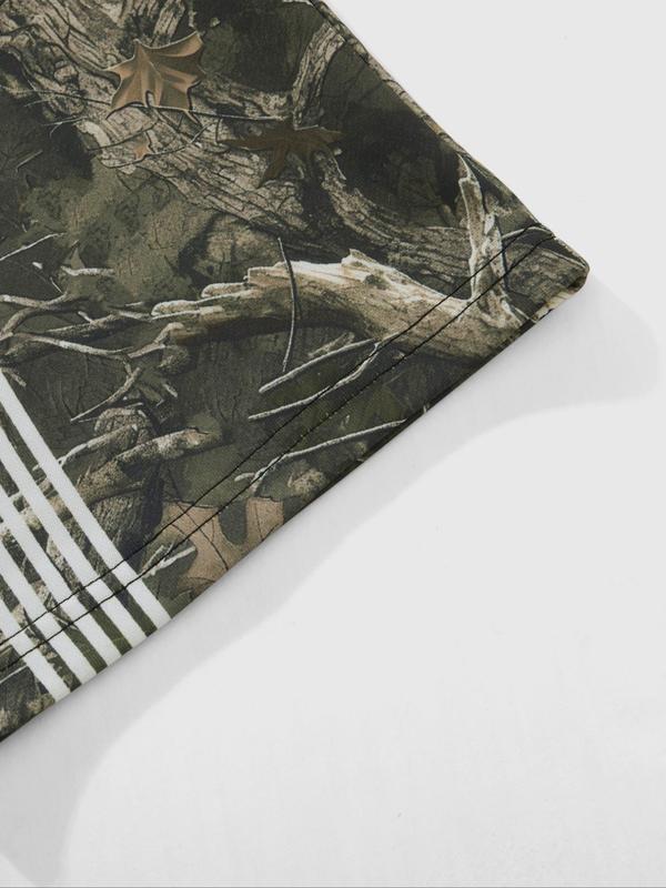 Men's Camo Print Straight Leg Sweatpants, Street Fashion Casual Regular Fit Camo Print Baggy Trousers for Daily Wear, Men's Bottoms for Summer 3