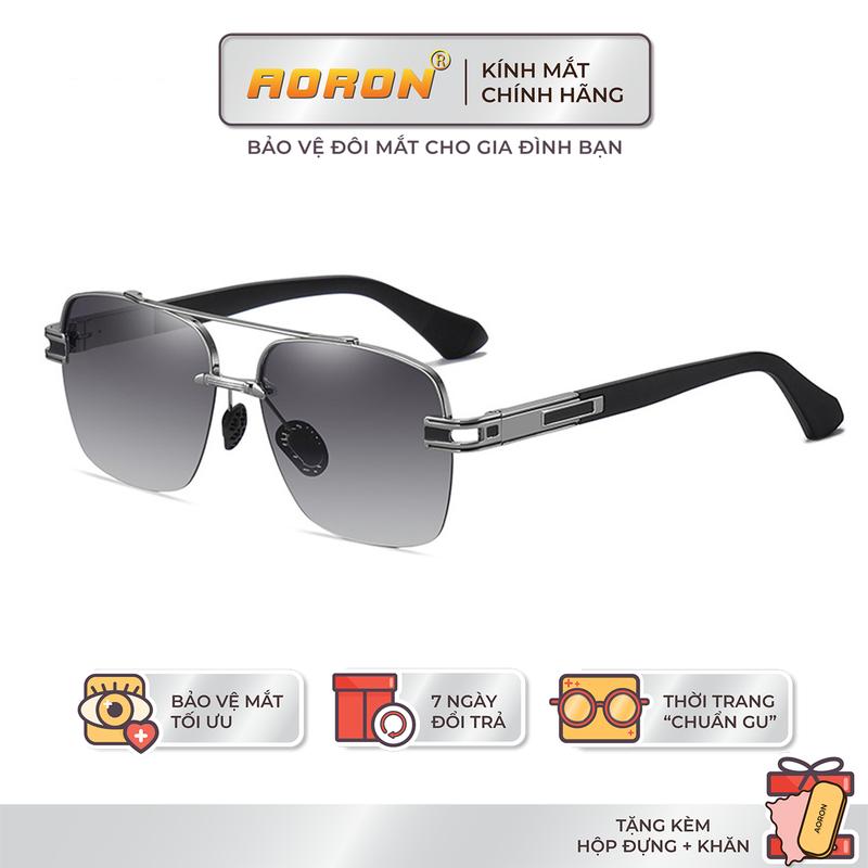 Kính Mắt Thời Trang Nam Cao Cấp AORON Tròng Phân Cực Chống Tia UV Thiết Kế Gọng Vuông Bóng Độc Đáo - AK061