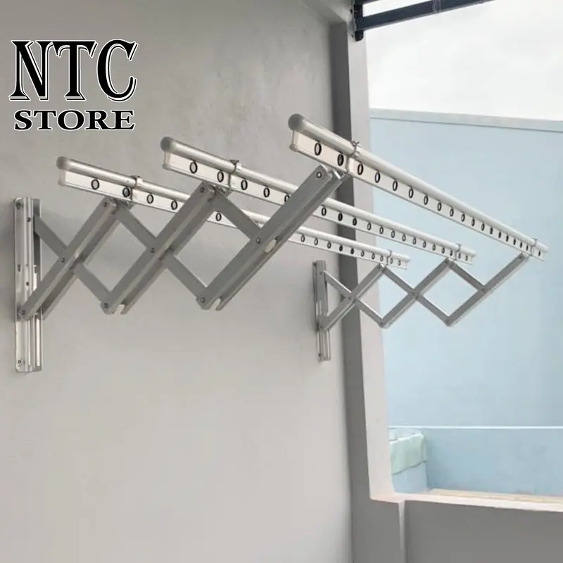 Giàn phơi thông minh gắn tường Hòa Phát dài 2m loại dày tải trọng 80kg, hợp kim nhôm  bền, không gỉ, đầy đủ phụ kiện bảo hành 36 tháng 2