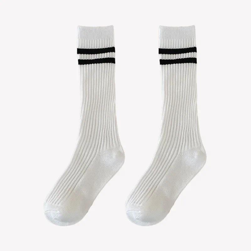 Product Introduction of Spring Autumn Soft Cotton Korean Fashion School Sock for Kids Boy Girl Simplicity Solid Color Striped Calf Sock for Children 20