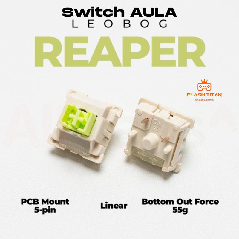 Switch Bàn Phím Cơ Aula Leobog Reaper Shaft 5 Pin - Switch linear đã Pre Lube - Combo 10 cái lẻ
